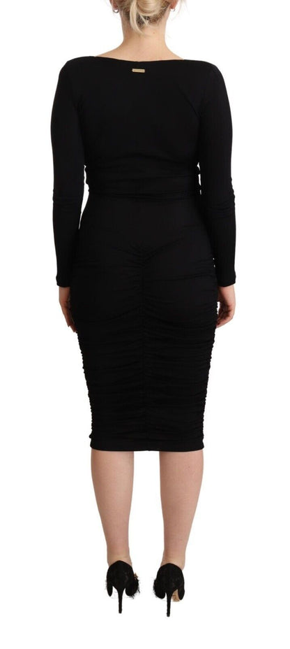 GF Ferre Elegant Black Sheath Dress with Sweetheart Neckline GF Ferre