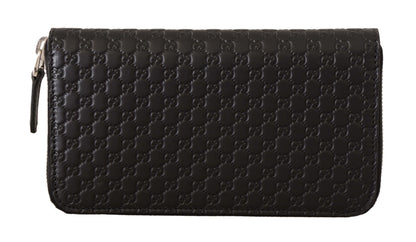 Gucci Elegant Black Leather Zip-Around Wallet Gucci