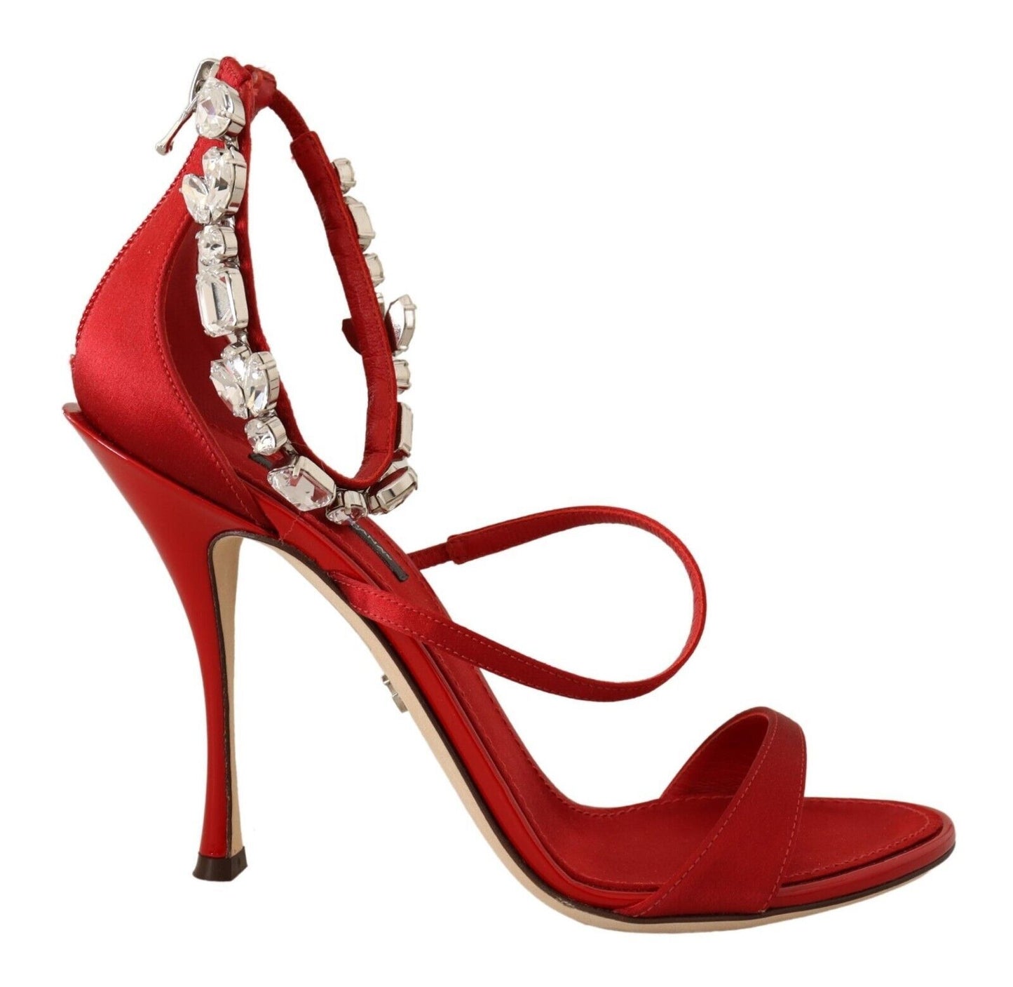 Dolce & Gabbana Red Crystal-Embellished Heel Sandals Dolce & Gabbana