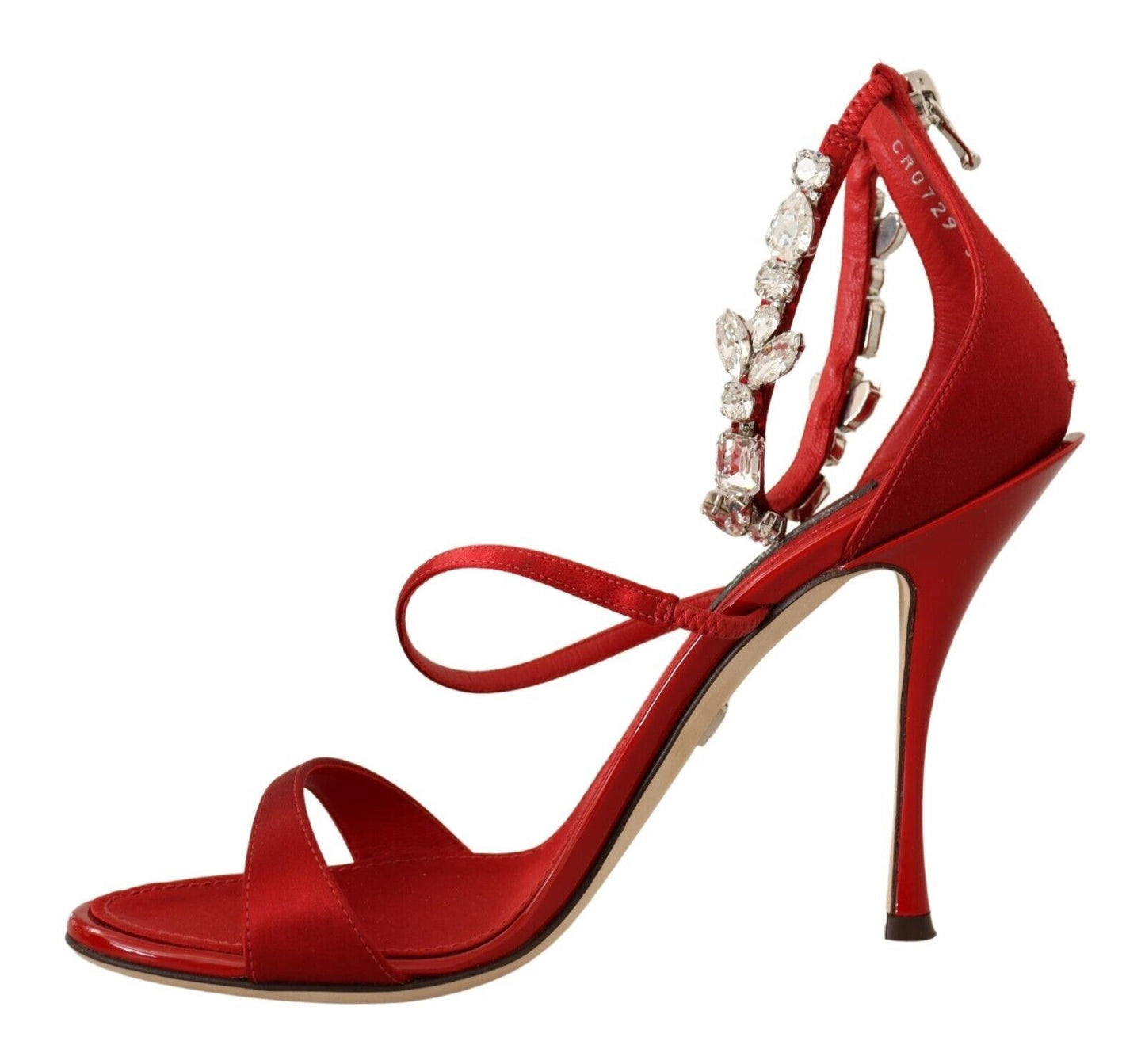 Dolce & Gabbana Red Crystal-Embellished Heel Sandals Dolce & Gabbana