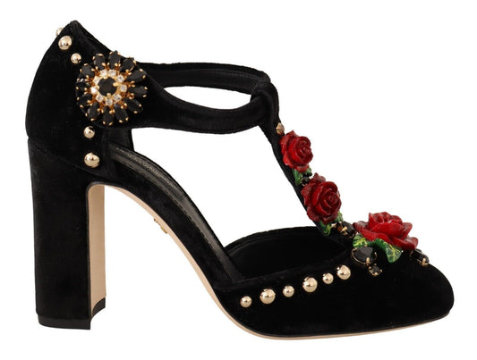 Dolce & Gabbana Elegant Velvet T-Strap Mary Jane Pumps Dolce & Gabbana