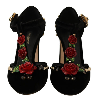 Dolce & Gabbana Elegant Velvet T-Strap Mary Jane Pumps Dolce & Gabbana