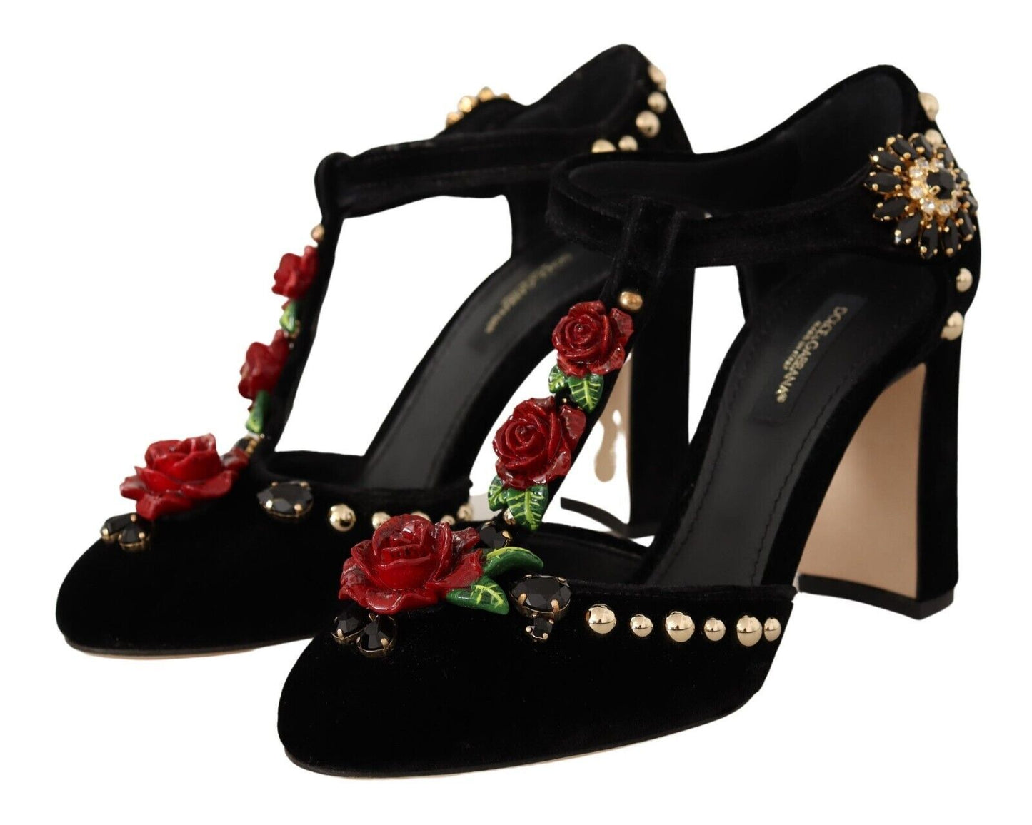 Dolce & Gabbana Elegant Velvet T-Strap Mary Jane Pumps Dolce & Gabbana