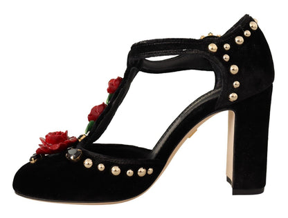 Dolce & Gabbana Elegant Velvet T-Strap Mary Jane Pumps Dolce & Gabbana