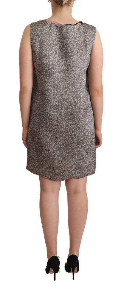 Comeforbreakfast Elegant Silk Shift Dress in Sophisticated Gray Comeforbreakfast