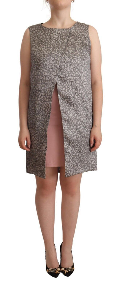 Comeforbreakfast Elegant Silk Shift Dress in Sophisticated Gray Comeforbreakfast