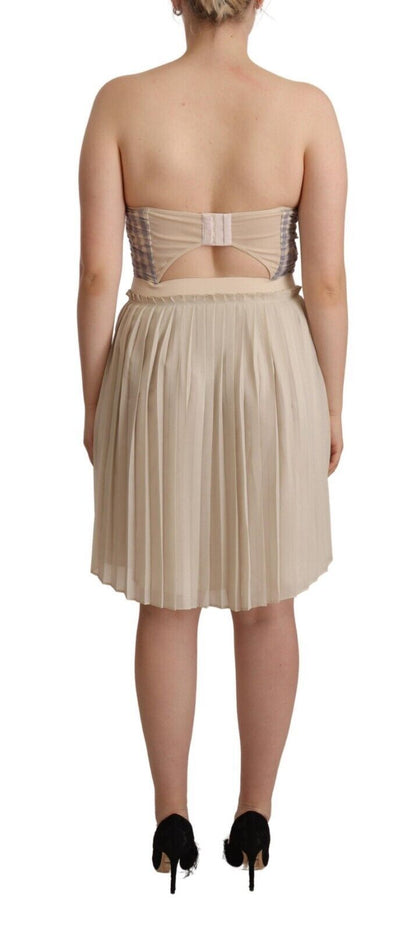 Guess Chic Beige Strapless A-Line Dress Guess