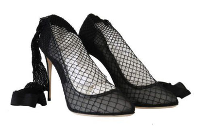 Dolce & Gabbana Elegant Netted Sock Pumps in Timeless Black Dolce & Gabbana