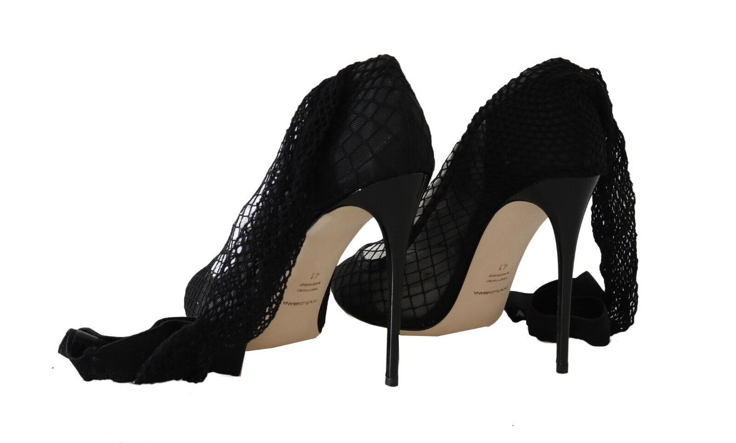 Dolce & Gabbana Elegant Netted Sock Pumps in Timeless Black Dolce & Gabbana