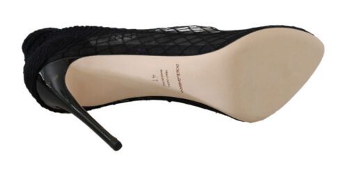 Dolce & Gabbana Elegant Netted Sock Pumps in Timeless Black Dolce & Gabbana