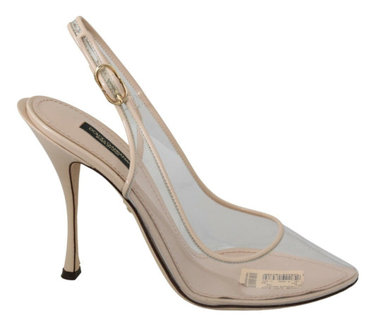 Dolce & Gabbana Elegant Nude Beige Slingback Heels Dolce & Gabbana