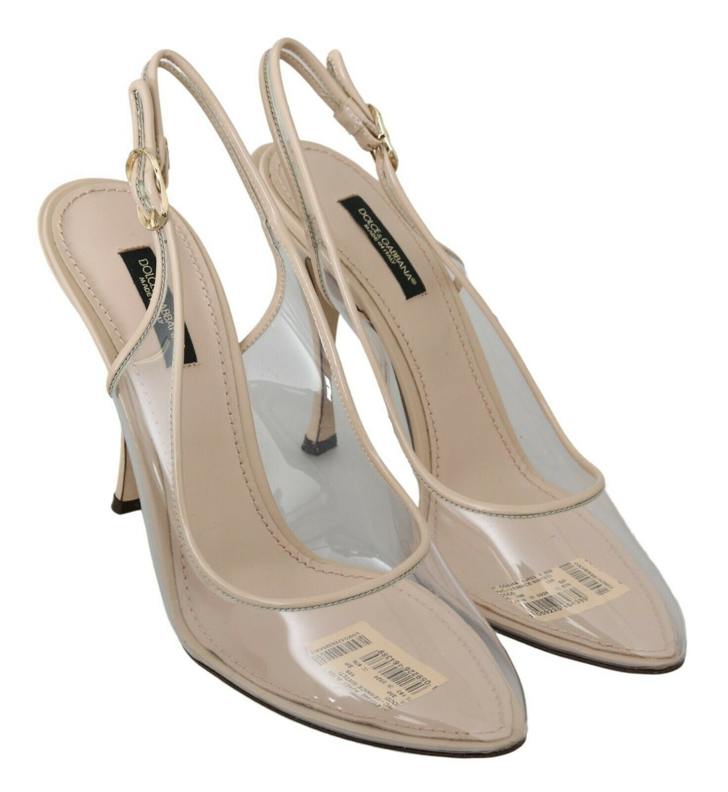 Dolce & Gabbana Elegant Nude Beige Slingback Heels Dolce & Gabbana