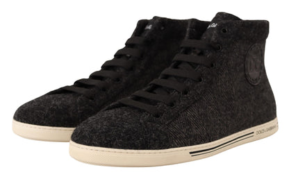 Dolce & Gabbana Elegant High Top Cotton/Wool Sneakers Dolce & Gabbana