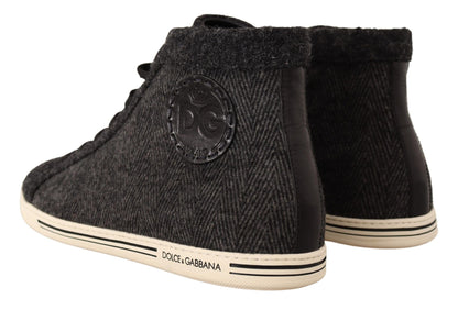 Dolce & Gabbana Elegant High Top Cotton/Wool Sneakers Dolce & Gabbana