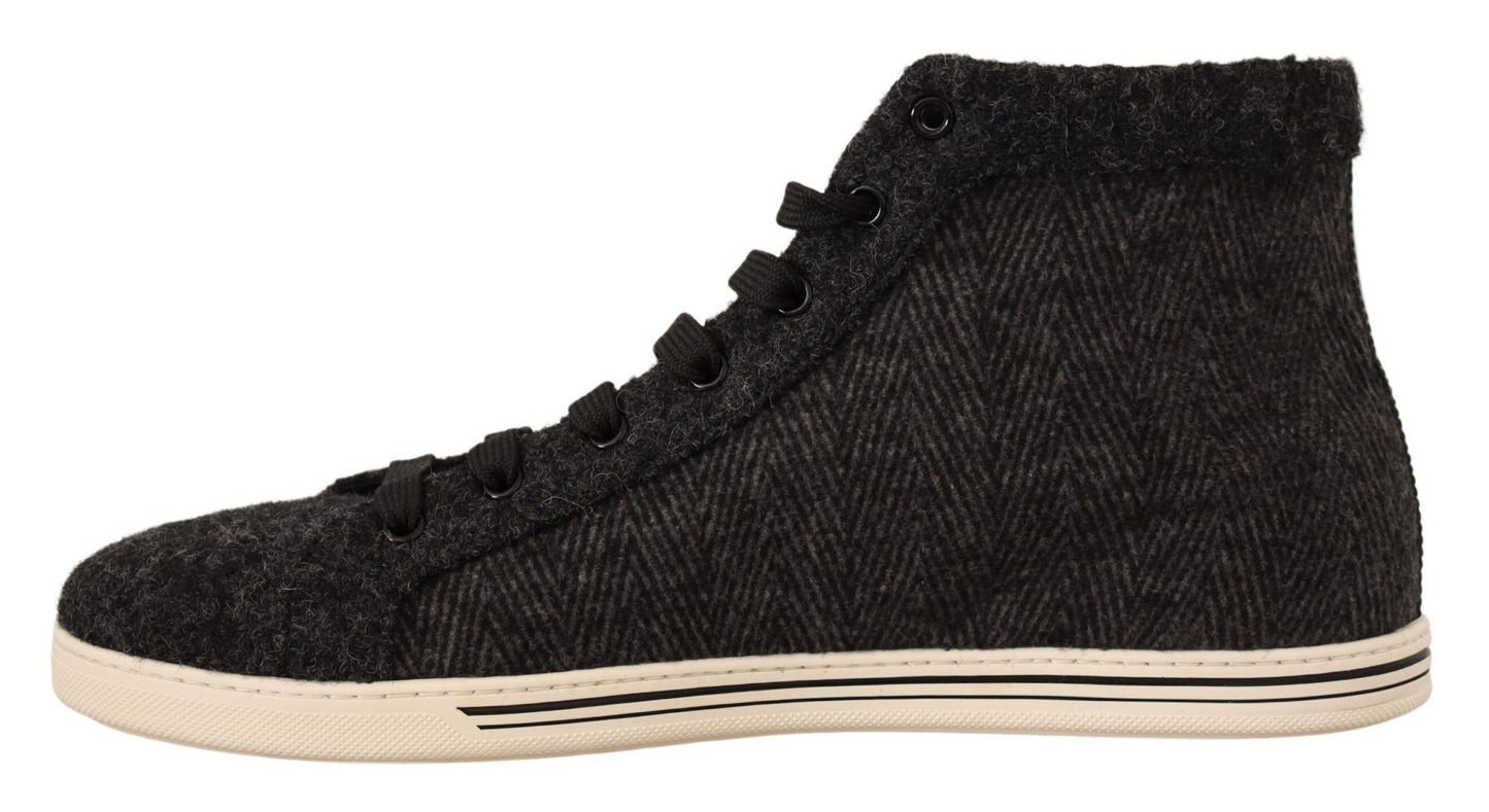 Dolce & Gabbana Elegant High Top Cotton/Wool Sneakers Dolce & Gabbana