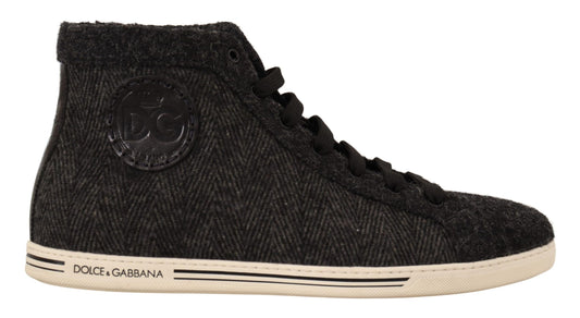 Dolce & Gabbana Elegant High Top Cotton/Wool Sneakers Dolce & Gabbana