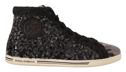 Dolce & Gabbana Elegant Gray High Top Sneakers Dolce & Gabbana