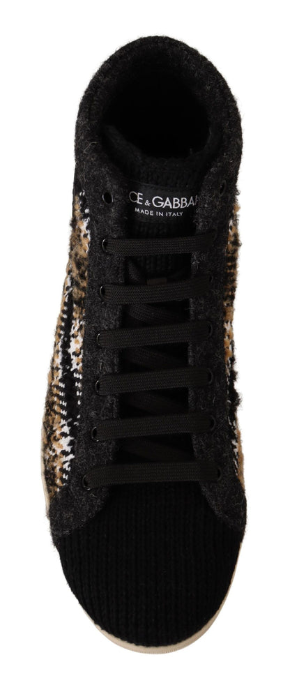 Dolce & Gabbana Beige High Top Fashion Sneakers Dolce & Gabbana