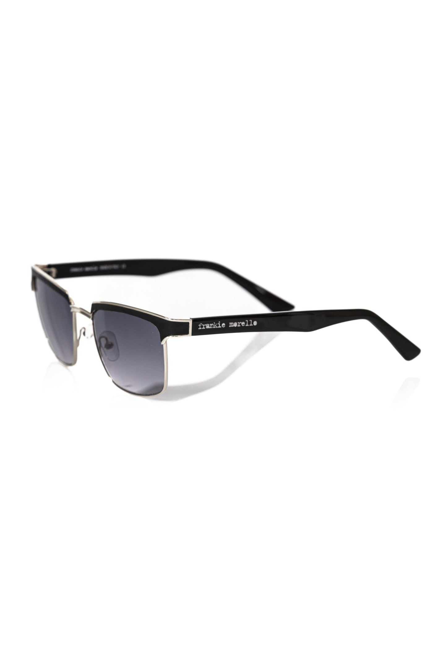 Frankie Morello Black Metallic Fiber Men Sunglass Frankie Morello