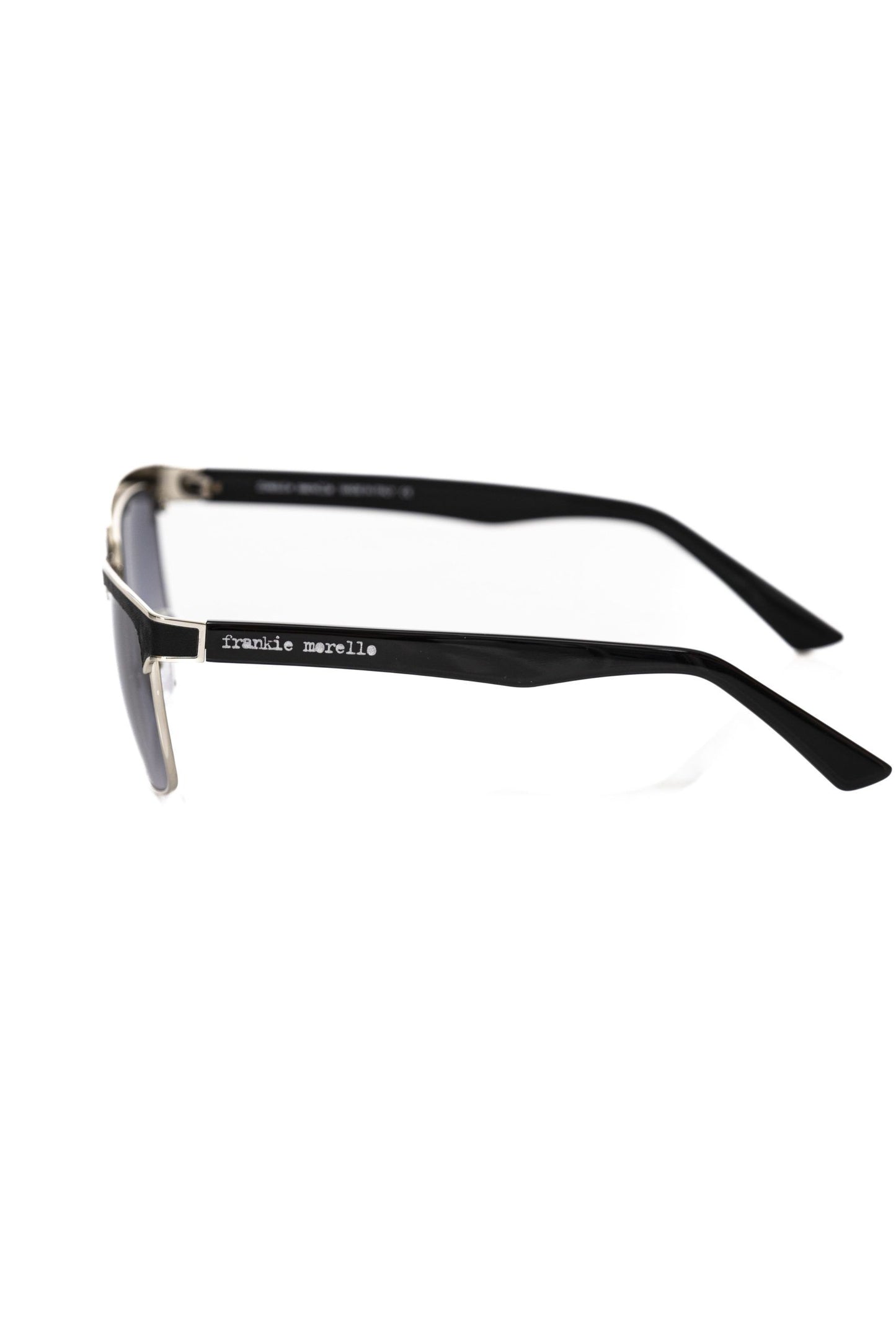 Frankie Morello Black Metallic Fiber Men Sunglass Frankie Morello