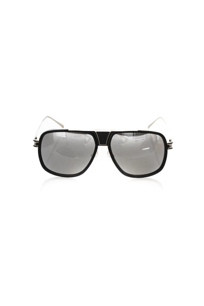 Frankie Morello Black Metallic Fiber Men Sunglass Frankie Morello