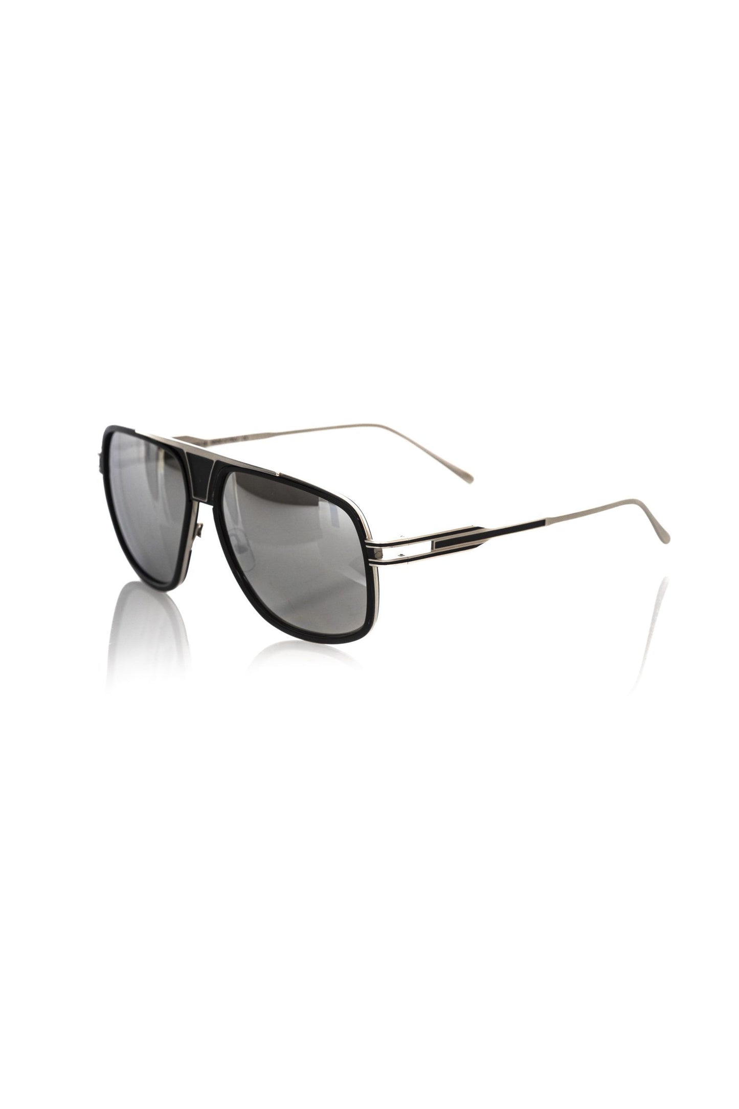 Frankie Morello Black Metallic Fiber Men Sunglass Frankie Morello