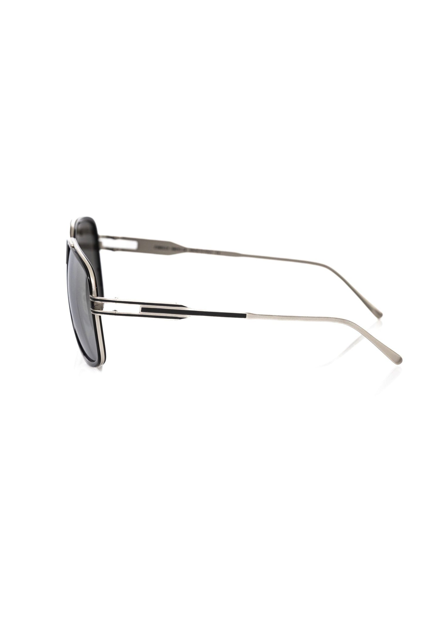 Frankie Morello Black Metallic Fiber Men Sunglass Frankie Morello