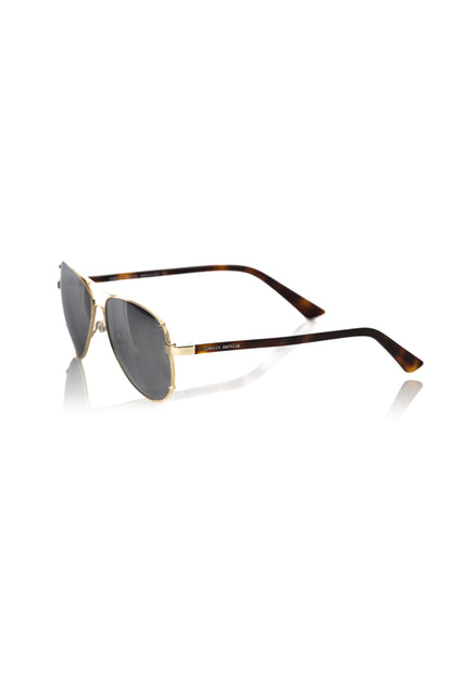 Frankie Morello Gold Metallic Men Sunglass Frankie Morello