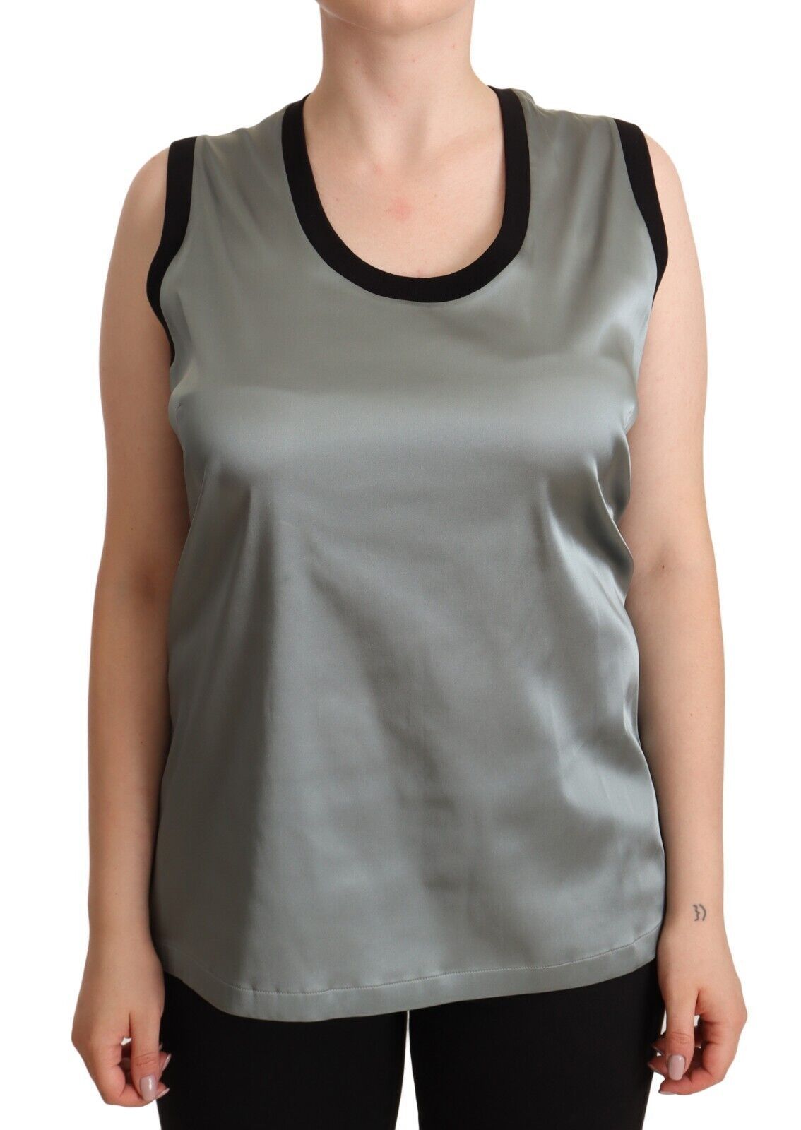 Dolce & Gabbana Elegant Silver Sleeveless Blouse Dolce & Gabbana