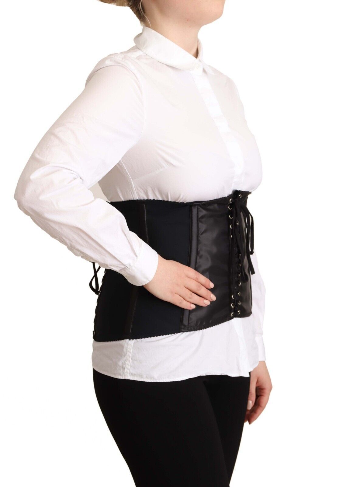 Dolce & Gabbana Chic Black Corset Belt Top Dolce & Gabbana