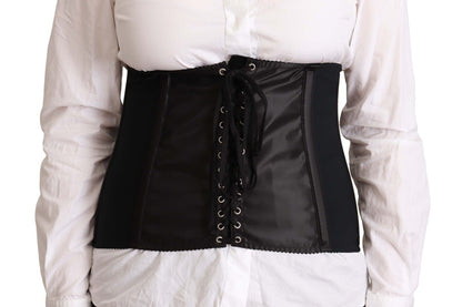 Dolce & Gabbana Chic Black Corset Belt Top Dolce & Gabbana