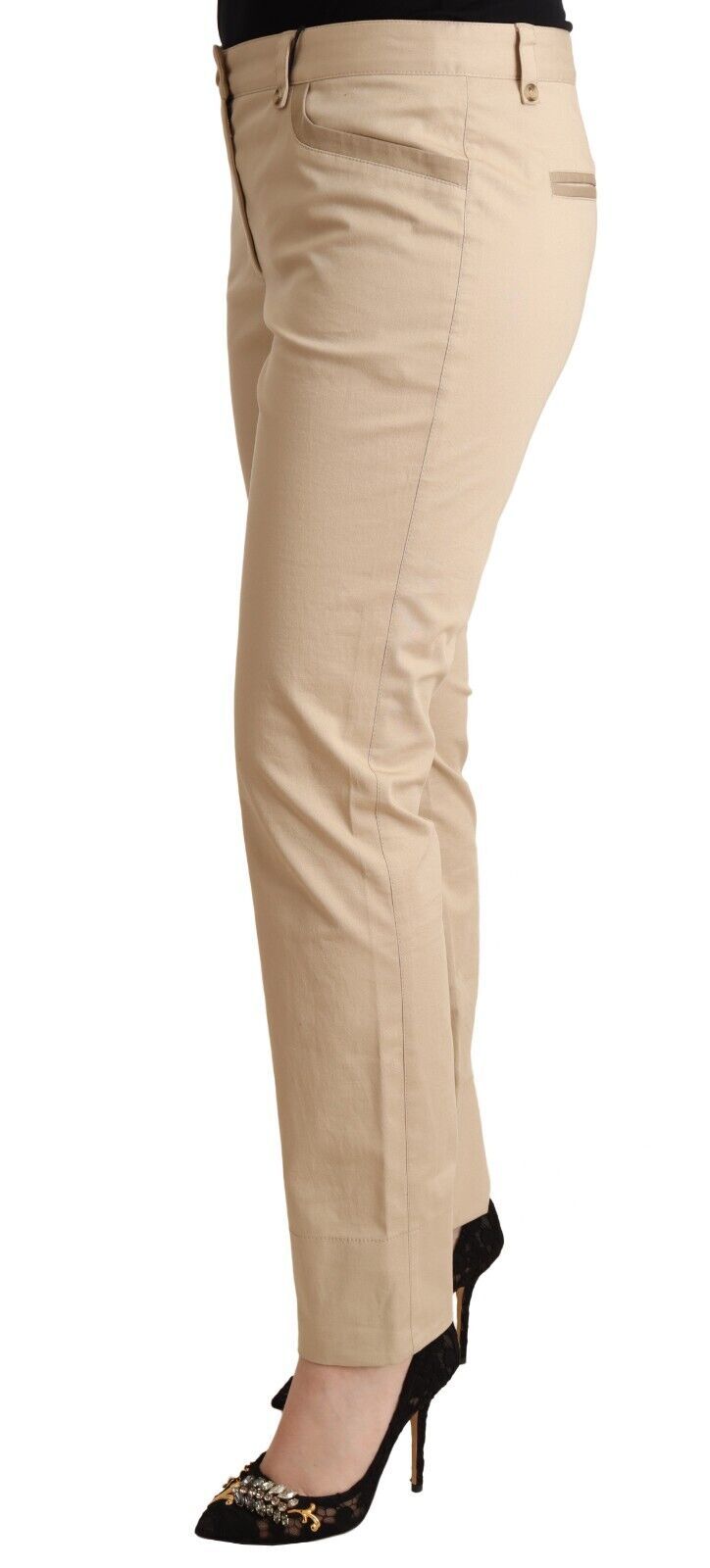 Dolce & Gabbana Elegant Beige Cotton Stretch Skinny Pants Dolce & Gabbana