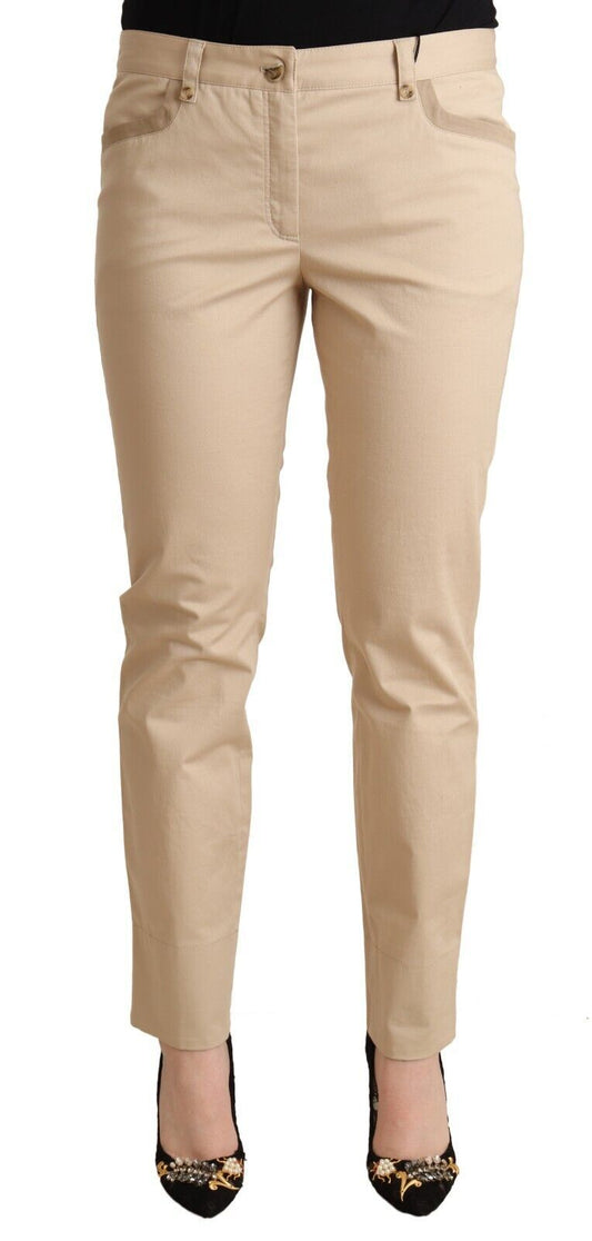 Dolce & Gabbana Elegant Beige Cotton Stretch Skinny Pants Dolce & Gabbana