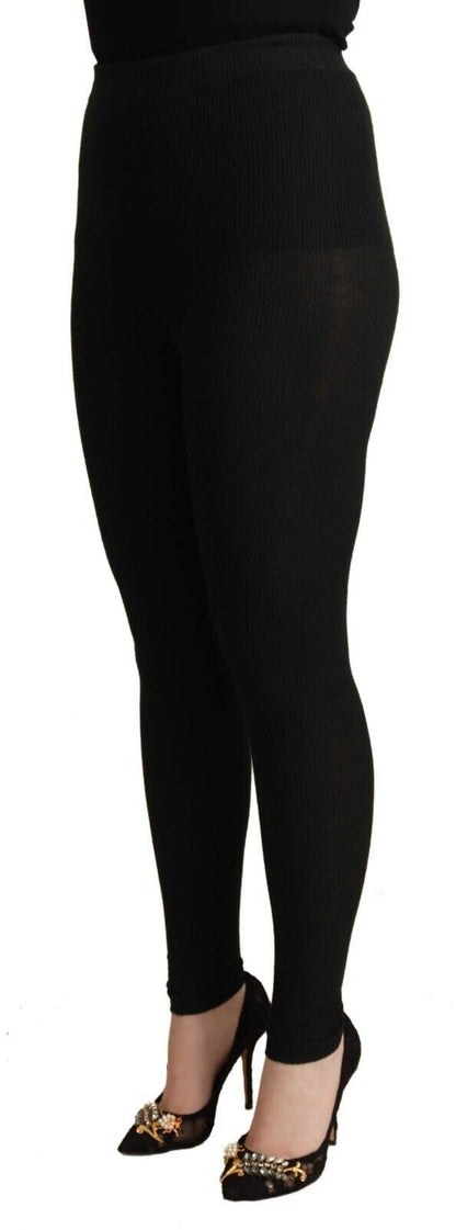 Dolce & Gabbana Elegant High Waist Cashmere-Silk Tights Pants Dolce & Gabbana