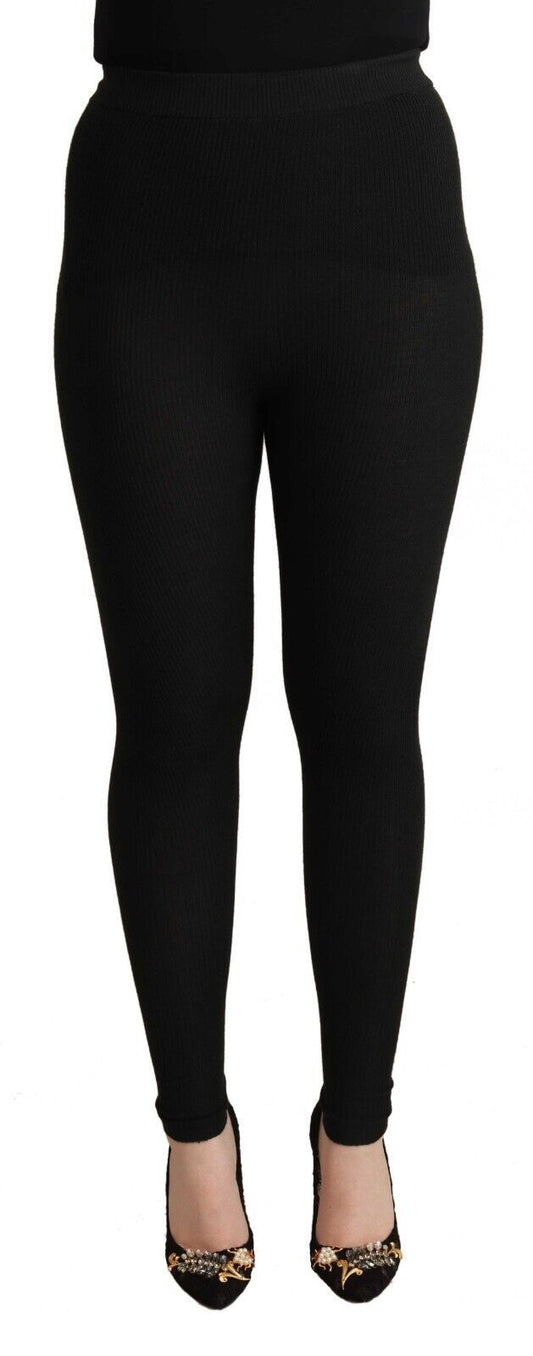 Dolce & Gabbana Elegant High Waist Cashmere-Silk Tights Pants Dolce & Gabbana