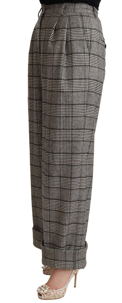 Dolce & Gabbana Elegant High Waist Straight Trousers In Grey Dolce & Gabbana