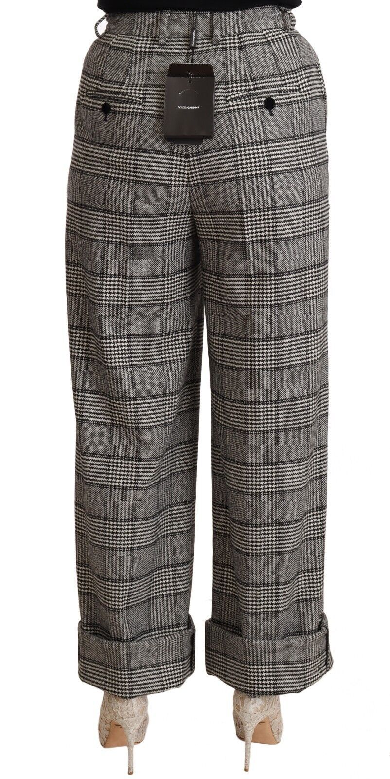 Dolce & Gabbana Elegant High Waist Straight Trousers In Grey Dolce & Gabbana