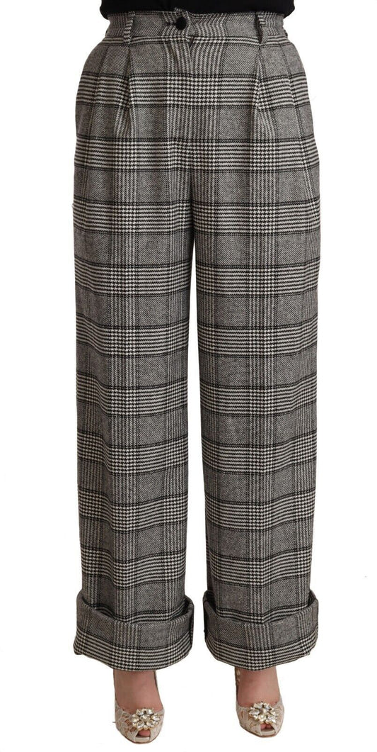 Dolce & Gabbana Elegant High Waist Straight Trousers In Grey Dolce & Gabbana