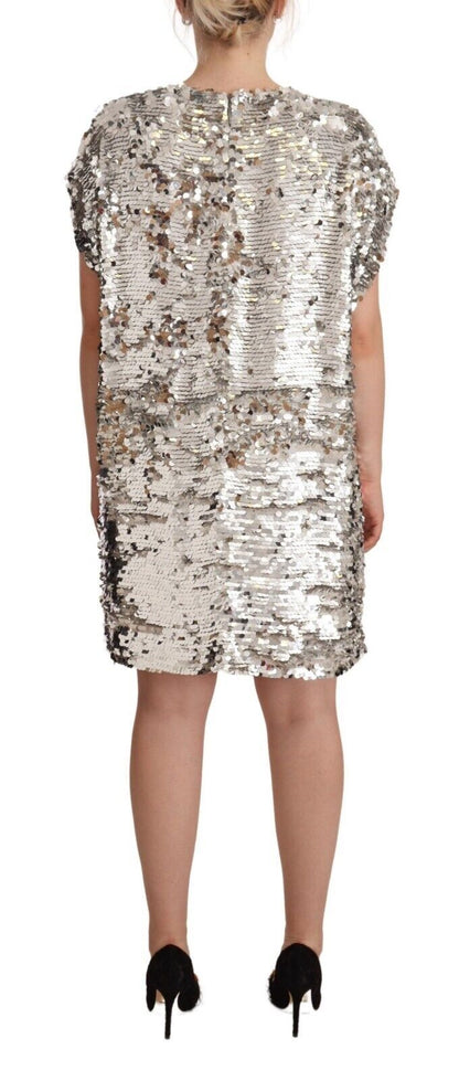 MSGM Elegant Sequined Boat Neck Mini Dress MSGM