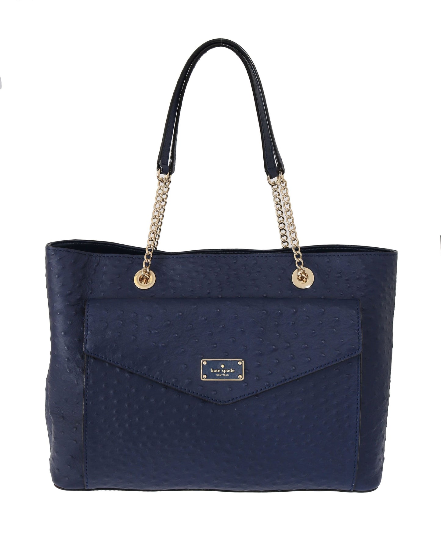 Kate Spade Elegant Ostrich Leather Handbag in Blue Kate Spade