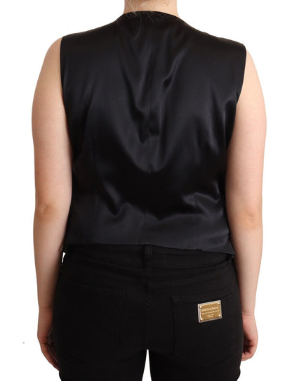 Dolce & Gabbana Chic Buttoned Black Waistcoat Dolce & Gabbana