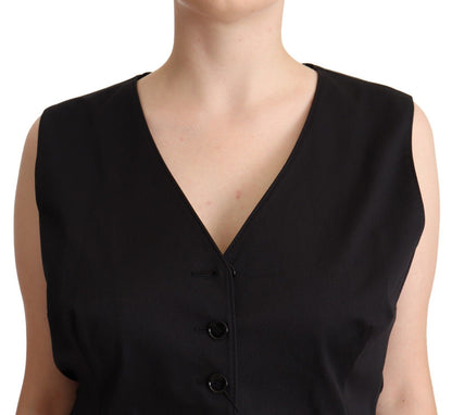 Dolce & Gabbana Chic Buttoned Black Waistcoat Dolce & Gabbana