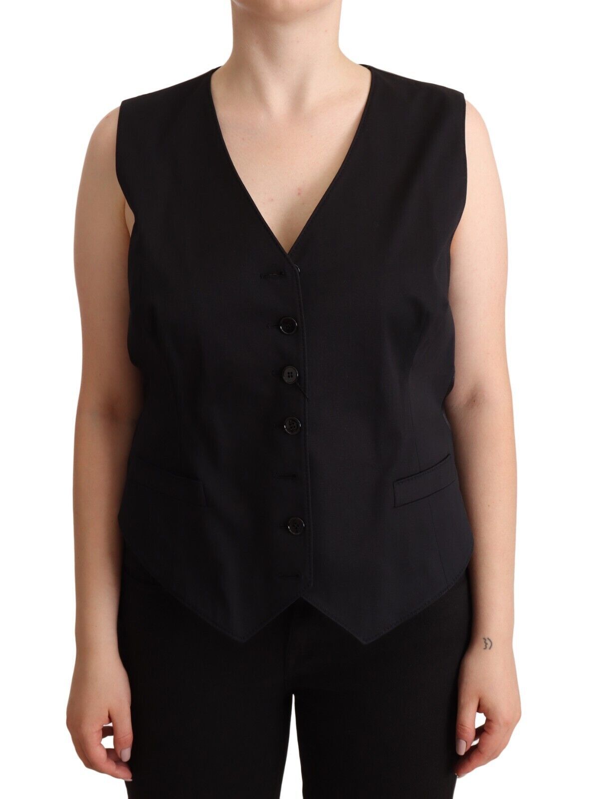 Dolce & Gabbana Chic Buttoned Black Waistcoat Dolce & Gabbana