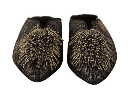 Paola D'Arcano Golden Enchantment Leather Flats Paola D'Arcano