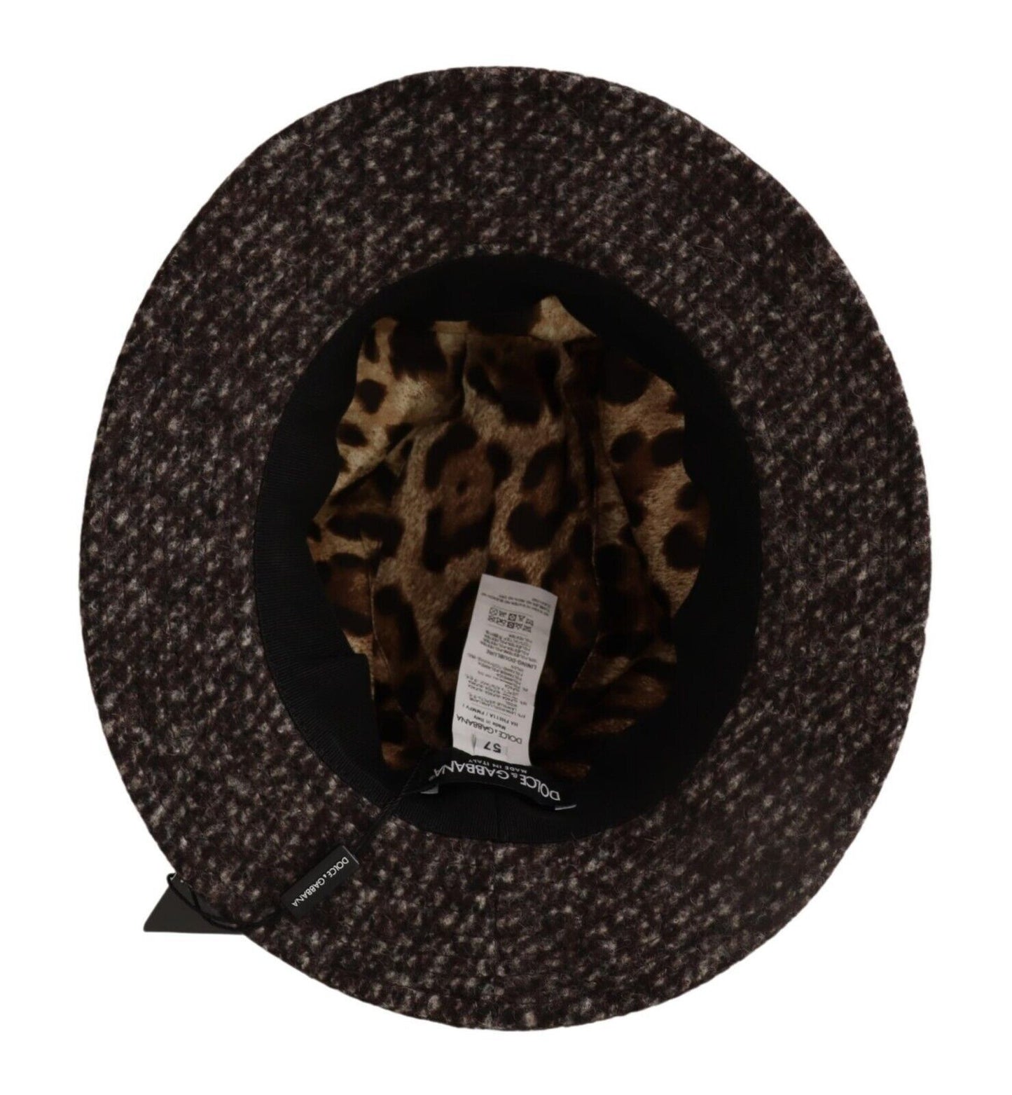 Dolce & Gabbana Elegant Gray Tweed Wide Brim Hat Dolce & Gabbana