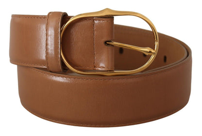 Dolce & Gabbana Elegant Gold Buckle Leather Belt Dolce & Gabbana