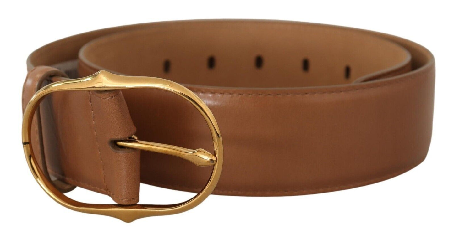 Dolce & Gabbana Elegant Gold Buckle Leather Belt Dolce & Gabbana