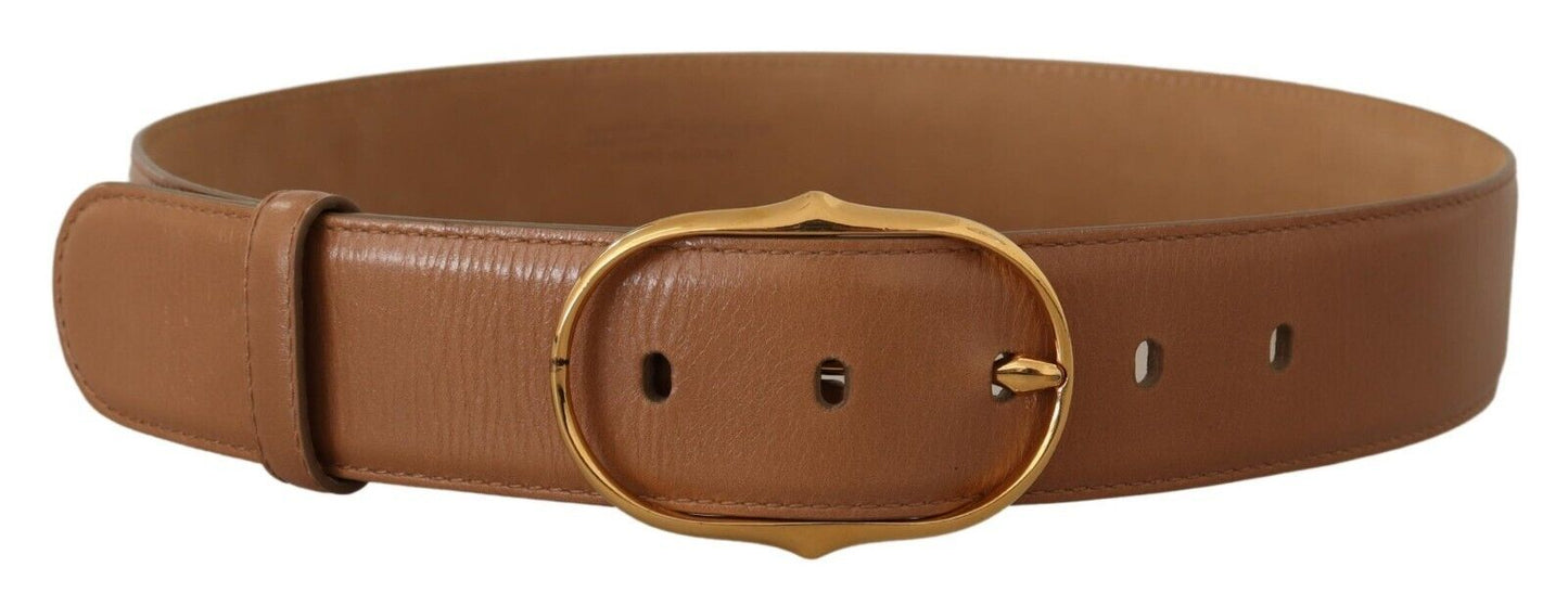 Dolce & Gabbana Elegant Gold Buckle Leather Belt Dolce & Gabbana