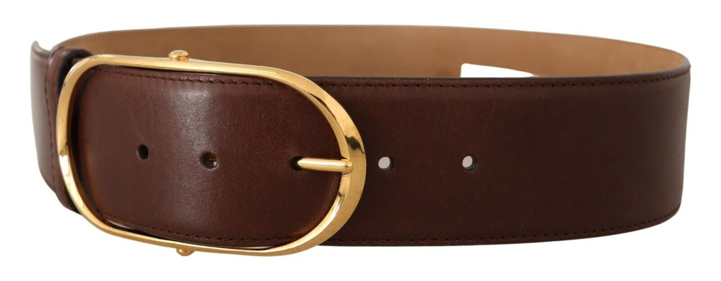 Dolce & Gabbana Elegant Oval Buckle Leather Belt Dolce & Gabbana