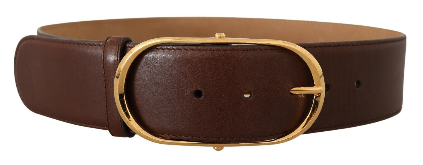 Dolce & Gabbana Elegant Oval Buckle Leather Belt Dolce & Gabbana